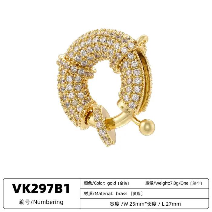 ZHUKOU accessoires de bijoux de luxe ensemble de boucles avec pierres CZ bijoux pour dames accessoires de bijoux faits à la main: VK297-VK298