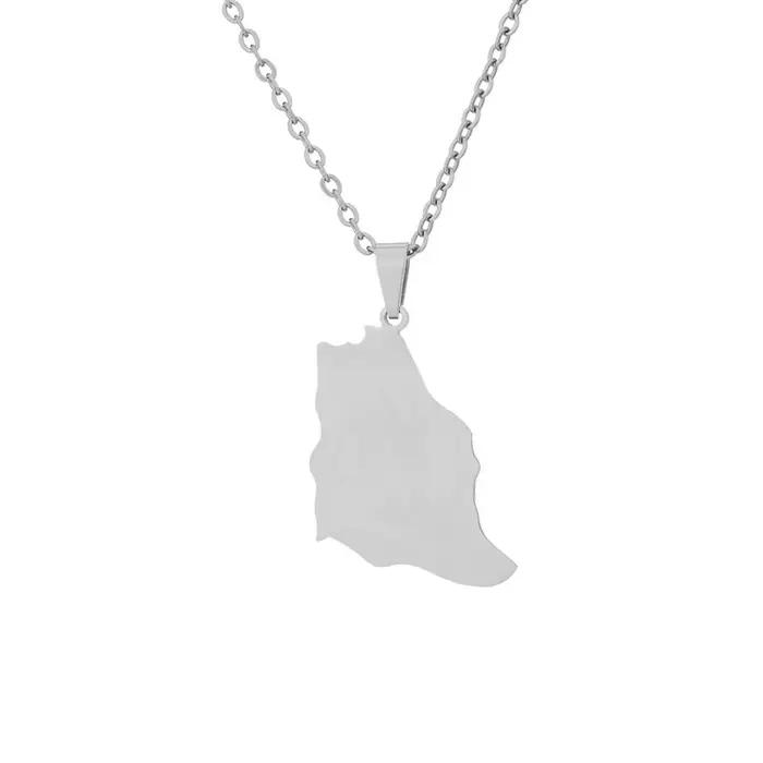 Collier pendentif carte de l'arabie saoudite, bijoux en acier inoxydable, cadeau patriotique pour femmes et hommes