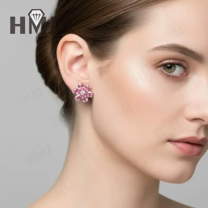 Boucles d'oreilles en pierres précieuses taille poire, rubis/saphir/Padparacha, bijoux éblouissants VVS1 pour femmes, cadeau de vacances pour noël, pâques