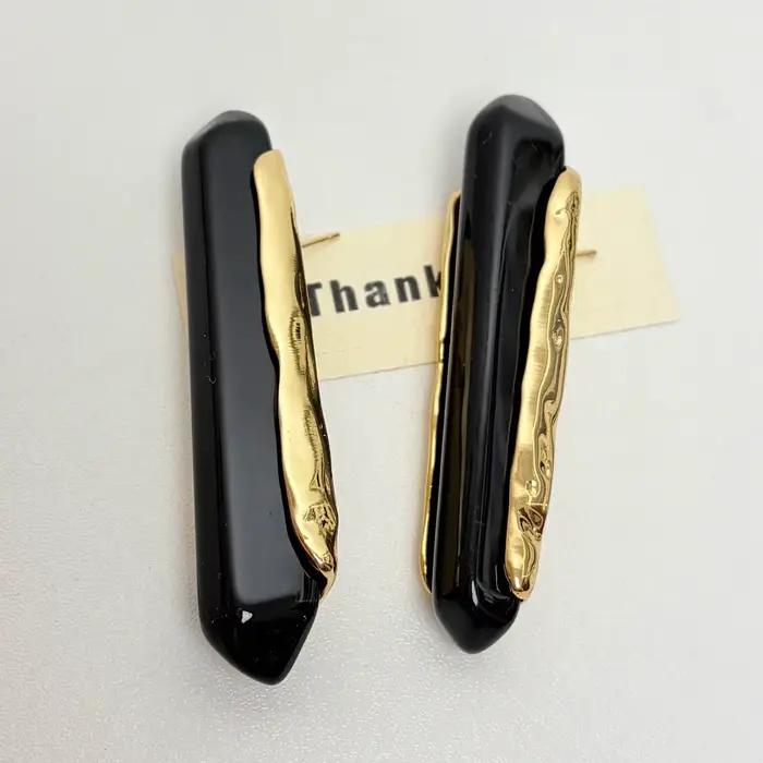 Boucles d'oreilles tendance en résine géométrique pour femme, bijoux de luxe élégants et personnalisés, clous d'oreilles imposants et originaux