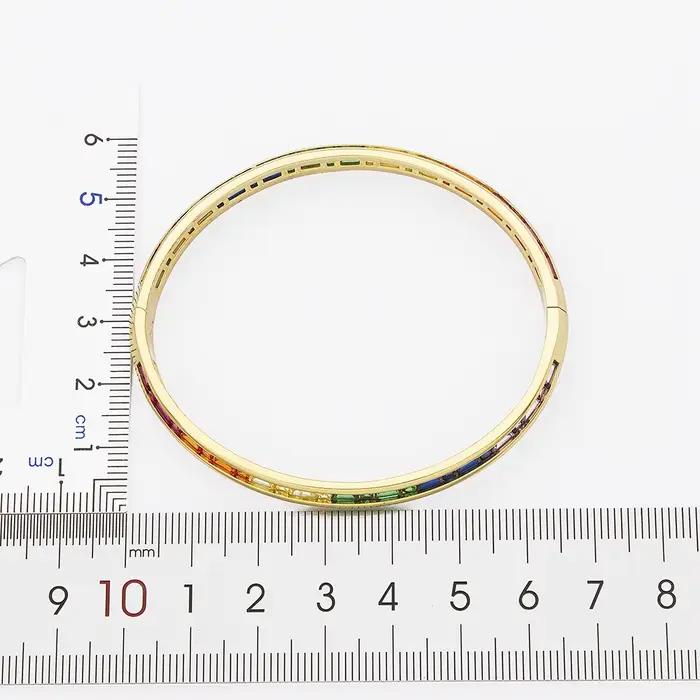 AIBEF – Bracelets à breloques arc-en-ciel en strass, manchette en cuivre et zircone, bijoux de haute qualité, cadeau pour femmes et filles, nouvelle mode 2021