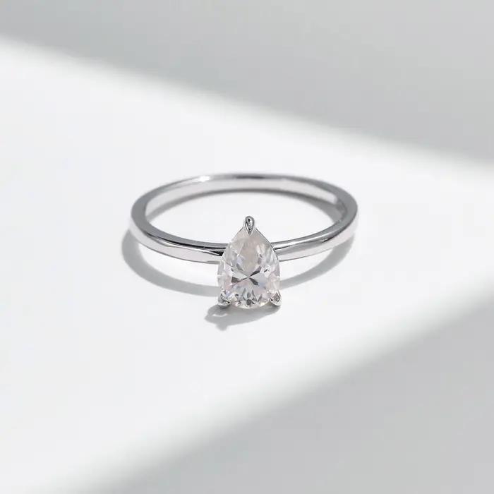MODIAN D couleur poire coupe Moissanite bague 925 en argent Sterling goutte d'eau laboratoire diamant anneaux de mariage pour les femmes de mariage bijoux fins