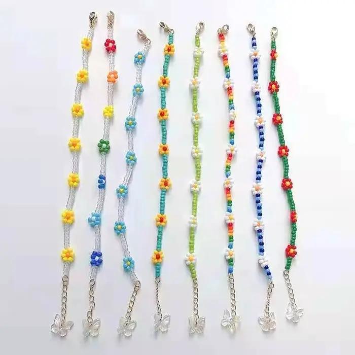 Collier ras du cou bohème pour femme, motif marguerite, perles et fleurs, idéal pour l'été et la plage, cadeau de bijoux charmant