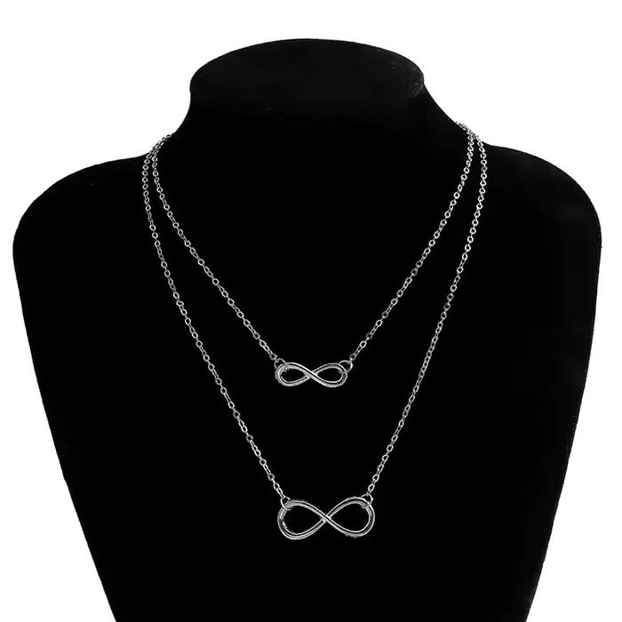 Aihua mode infini pendentif collier pour femmes or argent couleur chaînes infini symbole fête Collares bijoux sur le cou