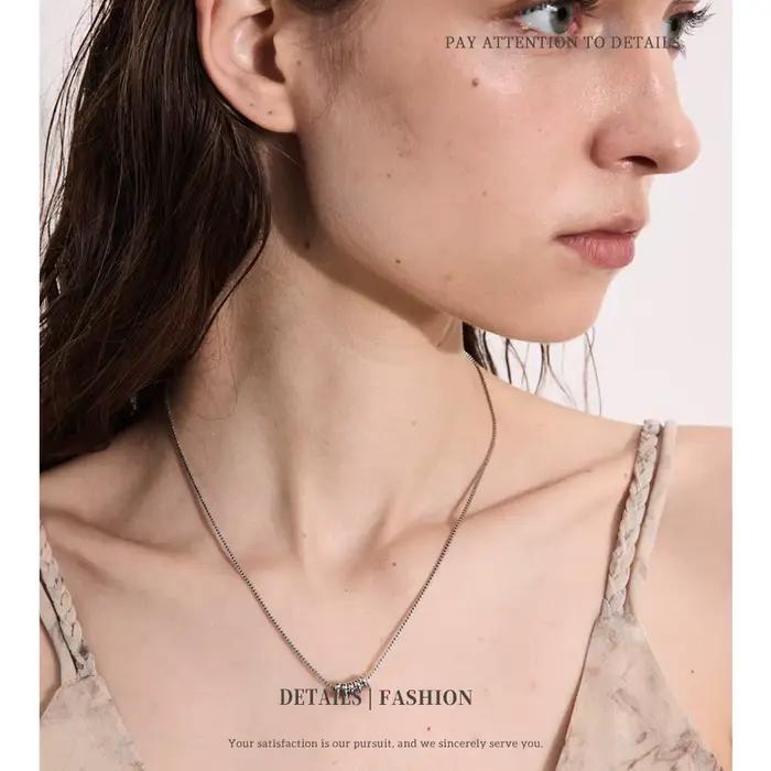 NiNice collier nouveau pendentif circulaire détachable en gros avec zircone en acier inoxydable 316L cadeau étanche