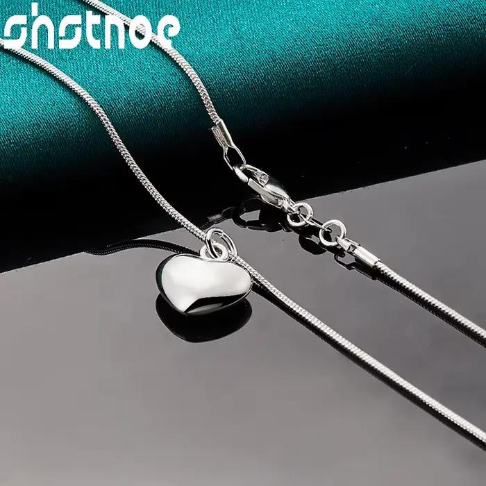 SHSTONE-Collier Coeur en Or 18K pour Femme et Homme, Bijoux à Breloques pour ixde Mariage et Fiançailles, Cadeaux d'Anniversaire pour Amoureux