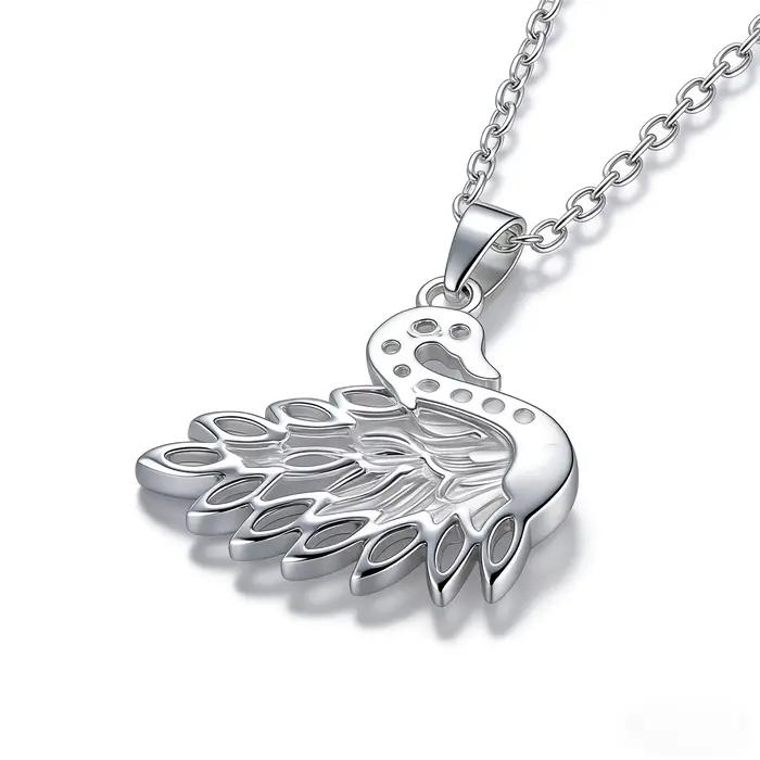 Collier élégant avec pendentif en cristal en forme de cygne rose pour femmes, bijoux de luxe à la mode, cadeau de noël, d'anniversaire, de saint-valentin