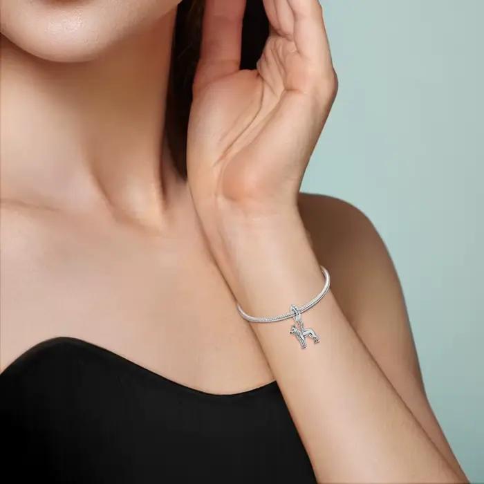Breloques en argent Sterling 925, perle de berger allemand, adaptées au Bracelet Original, bricolage de bijoux pour femmes, cadeau