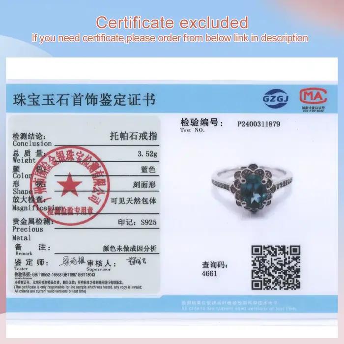 Bague ovale en topaze bleue naturelle de londres, design classique, bijoux fins en argent Sterling 925, cadeaux d'anniversaire et d'anniversaire pour femmes