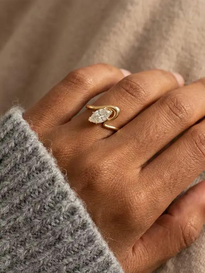 Bague minimaliste en argent Sterling 925 pour femmes, avec Zircon de forme Marquise, pour anniversaire, fête quotidienne, bijoux fins de haute qualité