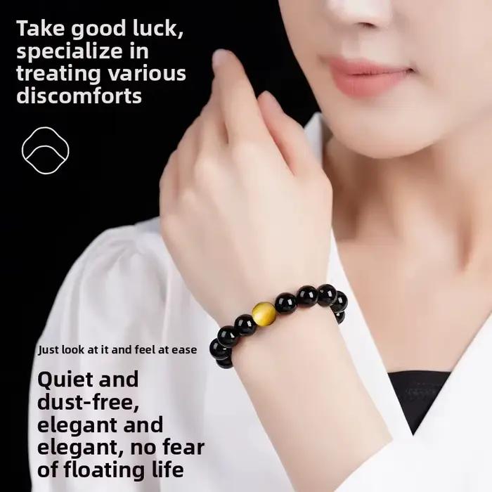 Bracelet en Obsidienne Noire Naturelle pour Femme, Cadeau Simple et Original, Bracelet en Cristal Oeil de Tigre pour Couples, Porte-Bonheur, Chaîne de Main