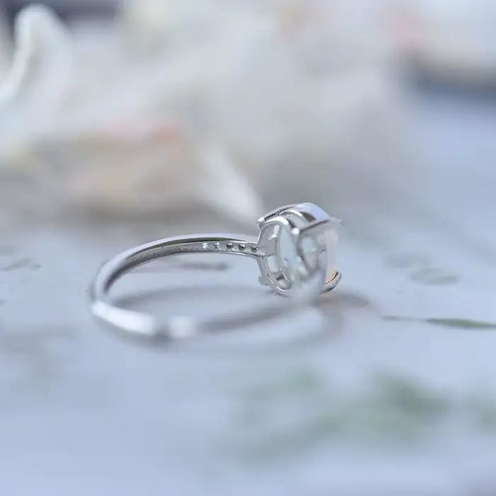 ITSMOS – bague en opale à facettes naturelles, en argent Sterling S925, pavé de CZ, ovale, bijoux délicats, bandes élégantes, cadeau pour femmes