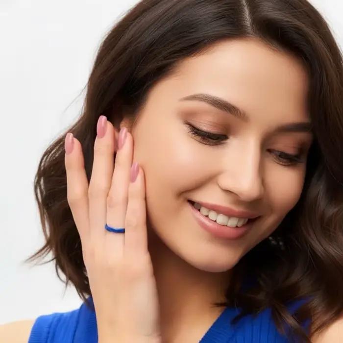 Bague en céramique empilable ultra-fine de 3 mm pour femme, minimaliste, unie, alliance, noir, blanc, rose, vert, bague de promesse, hypoallergénique