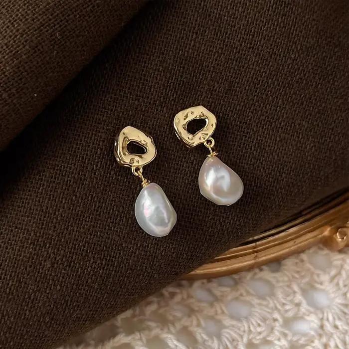 Promotion bijoux pour femmes 100% Baroque perle d'eau douce 14K or rempli femmes glands boucles d'oreilles cadeaux de noël