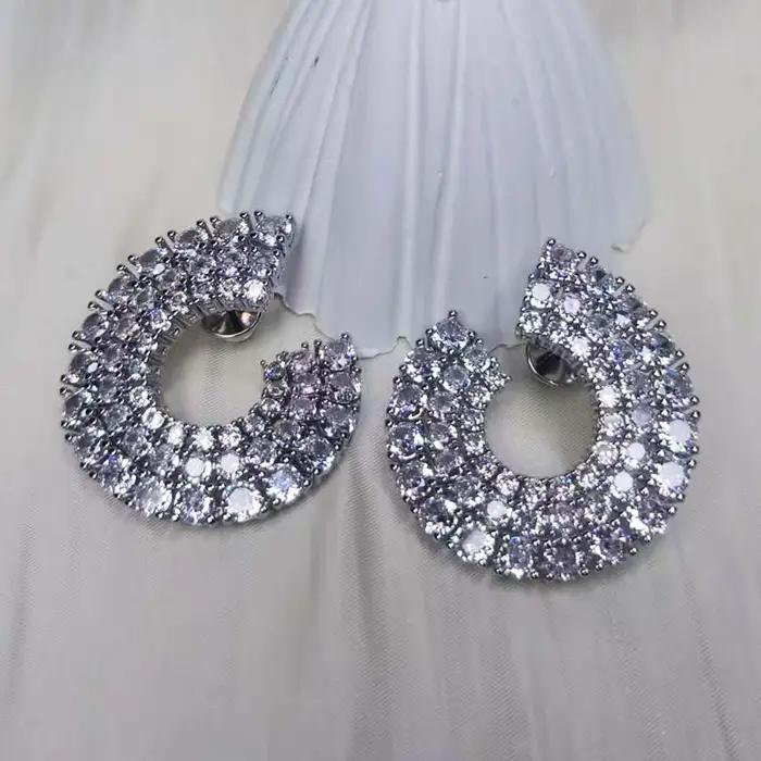 Nouvelles Boucles d'Oreilles Originales 2026 pour Femme, en Cristal Taillé, Bijoux de Mariage Exquis, Marque de Luxe, en Acier Inoxydable, Géométriques