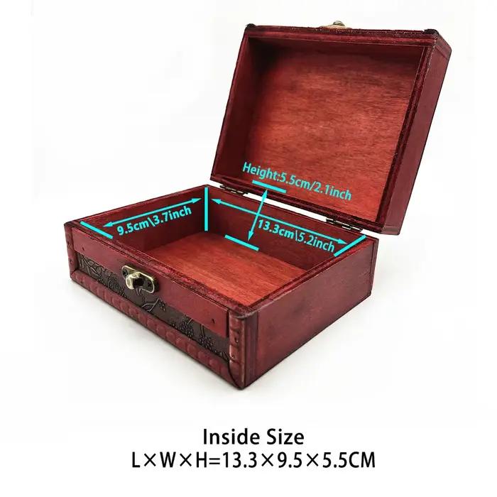 Boîte de rangement en bois rétro pour bijoux, cartes de tarot, organisateur de bureau, conteneur à clapet en bois, étui cadeau
