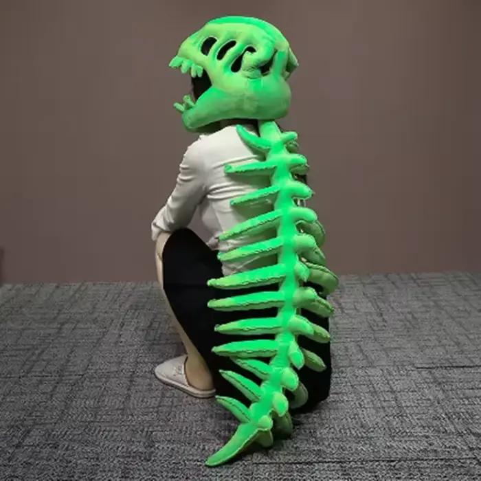 Coussin en forme de crâne de dinosaure - 5 couleurs, idéal pour les fêtes, les costumes de cosplay et la détente sur le canapé