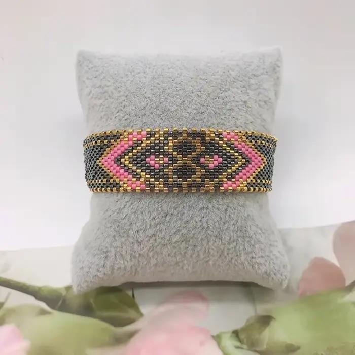 Ensemble de bracelets bohémien en perles de riz pour femmes, réglables, tissés à la main, géométrie, Rivets en coquillage, bijoux de perles polyvalents à la mode