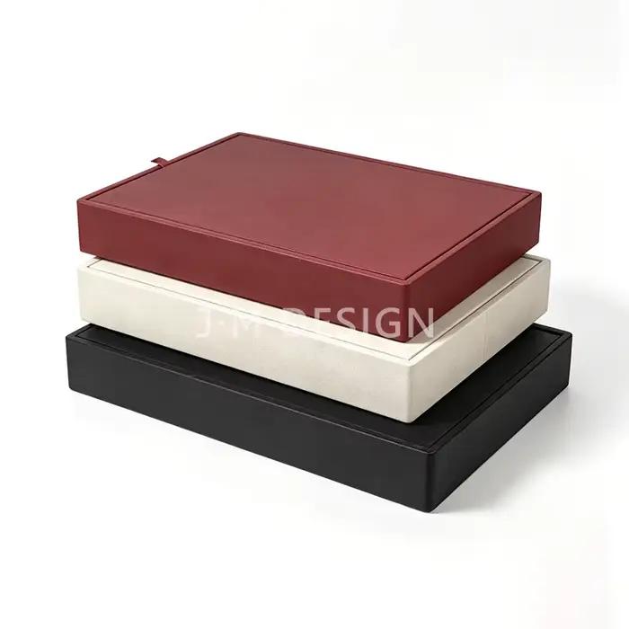 Plateau de présentation de bijoux avec couvercle miroir, support de rangement en velours pour boucles d'oreilles, bagues, colliers, bracelets, vitrine de bijouterie