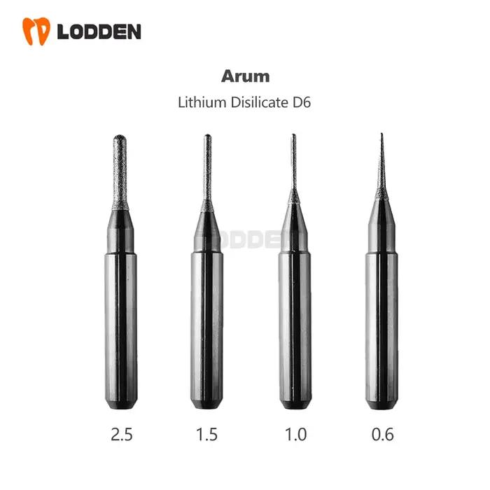 Fraiseuses dentaires Arum pour machines CAD/CAM, fraises de meulage à tige D6 avec revêtement, pour zircone D3, PMMA, verre, métal, céramique