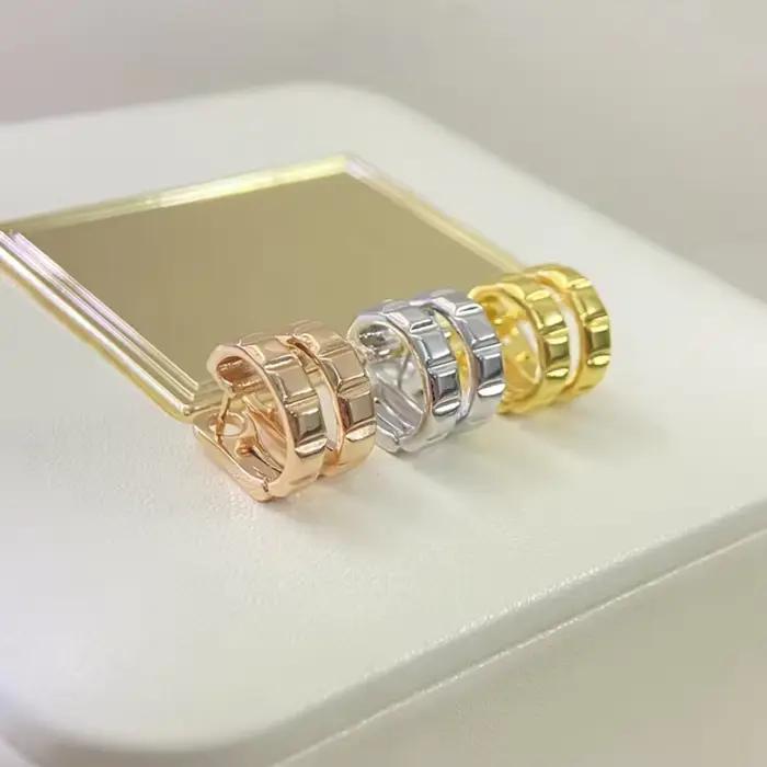 Boucles d'oreilles pendantes en argent sterling 925 plaqué or pour femmes, finition satinée, accessoires de bijoux tendance