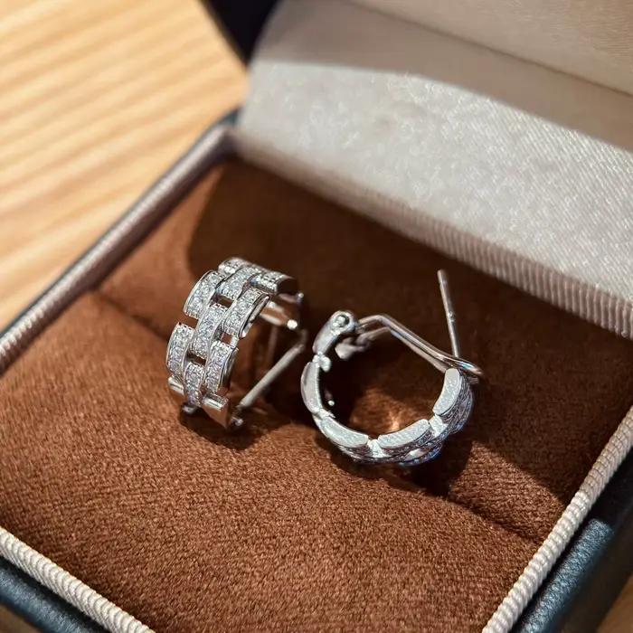 Musla offre spéciale nouveau pur 925 bijoux en argent Sterling chaîne boucles d'oreilles Design de luxe de mariage mode fête argent diamant boucles d'oreilles