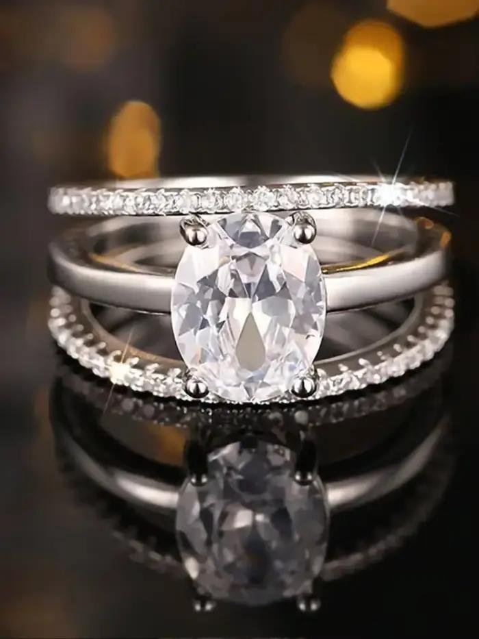 Bague classique en argent Sterling 925 pour femmes, magnifique bague en Zircon brillant, pour fête de bal de mariage, luxe, mode, bijoux fins de haute qualité