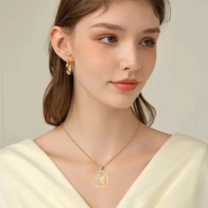 Collier pendentif en cristal elfe mignon, bijoux pour filles, cadeau de noël, d'anniversaire, de pâques, pour enfants et femmes