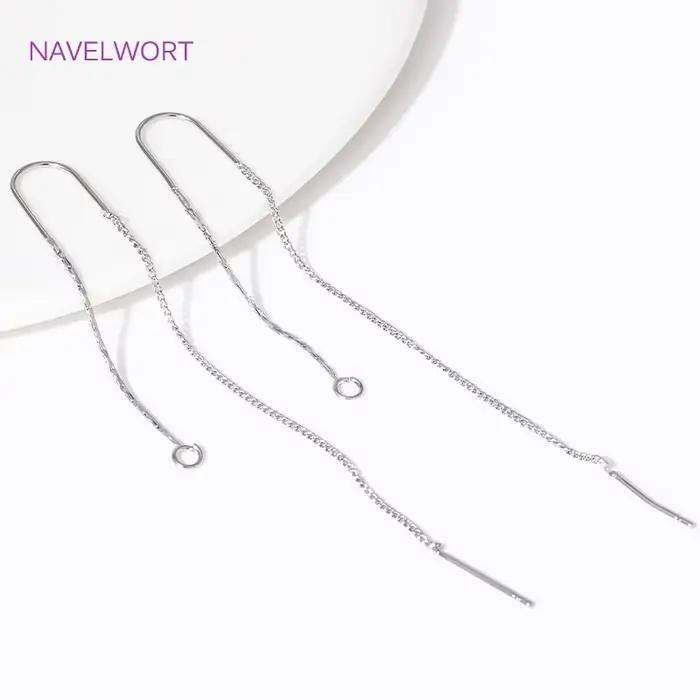 Boucles d'oreilles à long pompon plaqué or 18 carats, fil d'oreille en laiton, barre en U centrale et anneau ouvert, boucle d'oreille bricolage, accessoires exécutifs