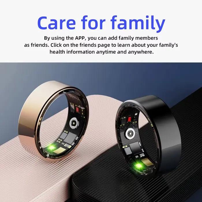 Bague connectée multifonctionnelle étanche pour hommes et femmes, avec suivi d'activité, compteur de pas, moniteur de santé et de sommeil