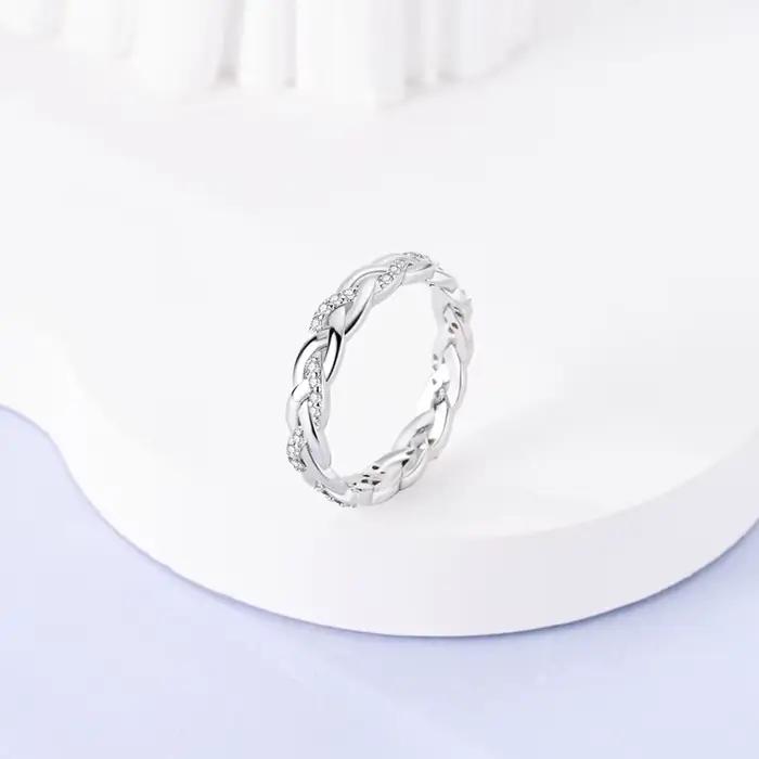 Bagues en argent Sterling 925 originales, anneau en Zircon infini empilable pour femmes, bijoux cadeau d'anniversaire de mariage, nouvelle collection
