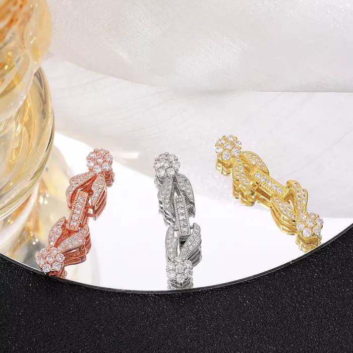 Juya collier fermetures fermoirs en or attaches pour la fabrication de bijoux fournitures pièces de luxe en Zircon Bracelets serrures accessoires perlés