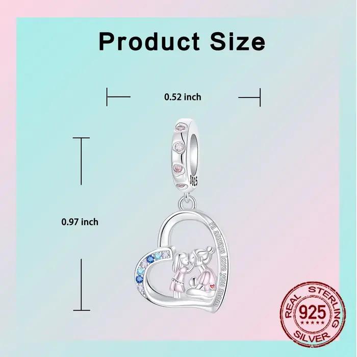 Pendentif en argent Sterling 925, je t'aime toujours, mère et fille, adapté aux Bracelets à breloques originaux, bijoux à faire soi-même, cadeau pour femmes