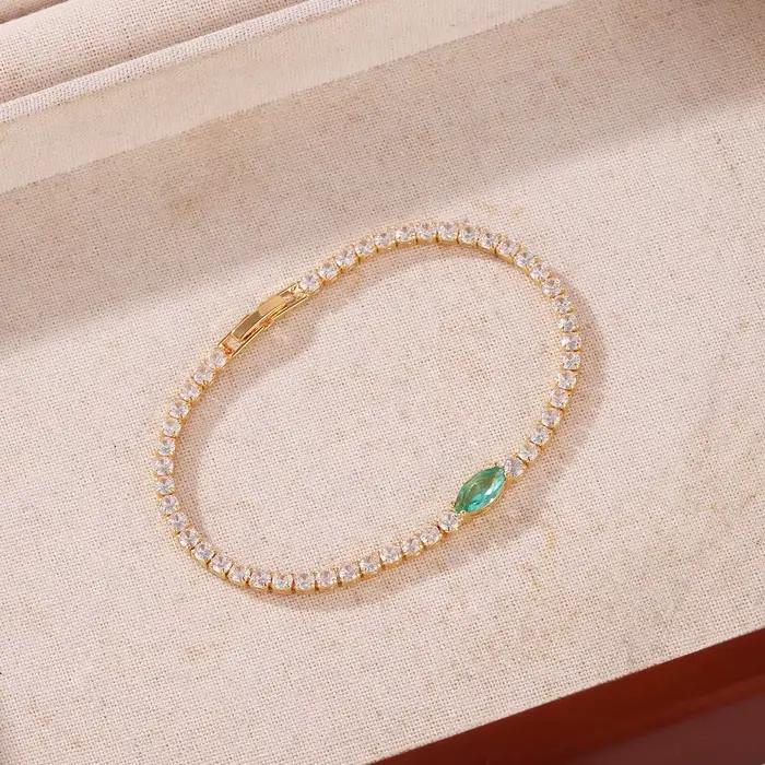 Bracelet tennis en zircone de bonne qualité pour femme, bracelet tendance hip-hop en cristal pour adolescente, chaîne pour la main, bijoux de mariage