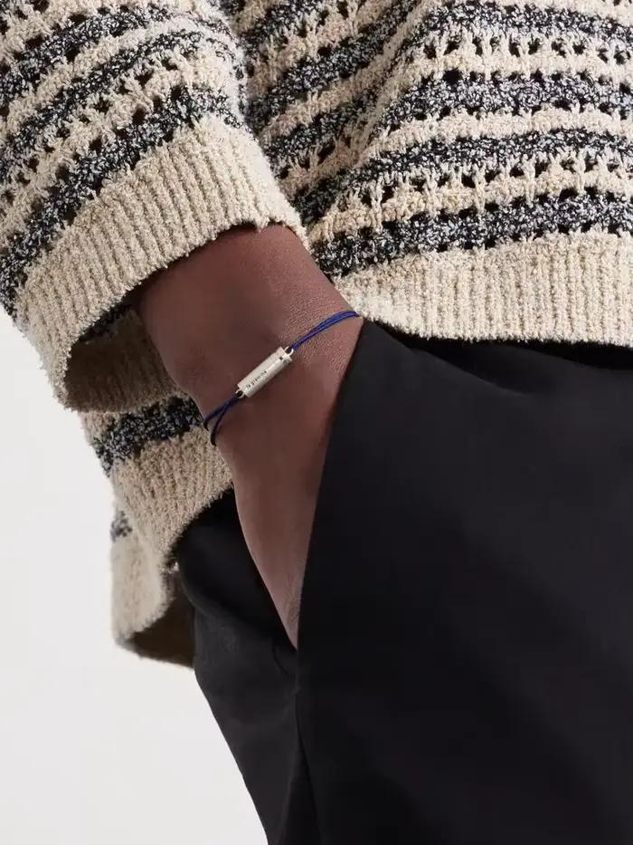 Bracelet en corde tressée 5G, réglable, bijoux de luxe tendance, cadeau pour les couples, argent sterling 925