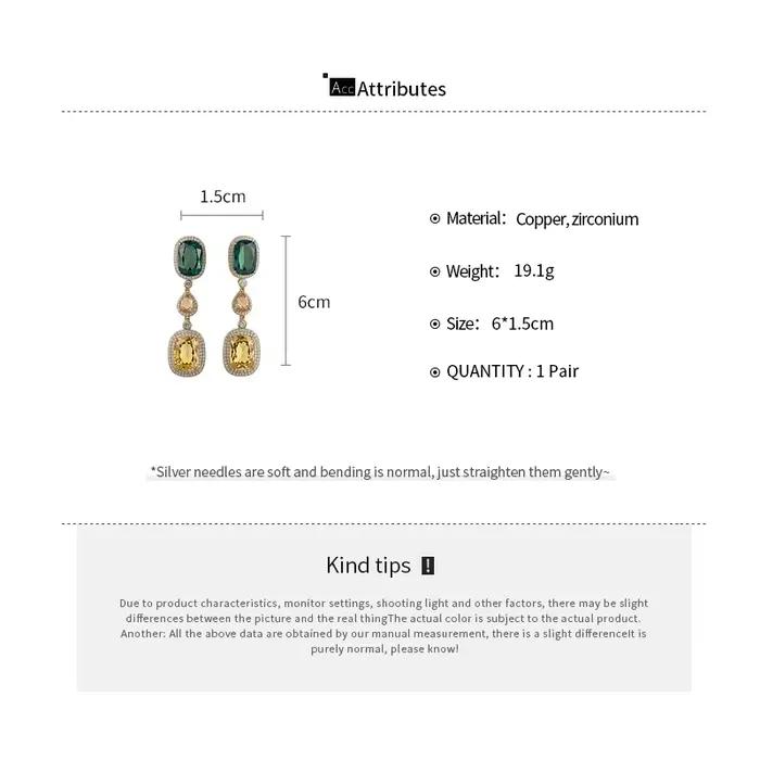 Boucles d'oreilles de luxe haut de gamme, design rétro élégant, style Hong Kong, en topaze et zircon, sans pendentifs