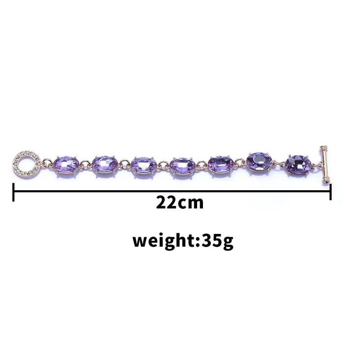Ensemble de Bijoux en Pierres Précieuses pour Femme, Clip, Strass, Accessoires de Poméras, Perlé, Bleu, Verre, Violet, Bracelet, Collier