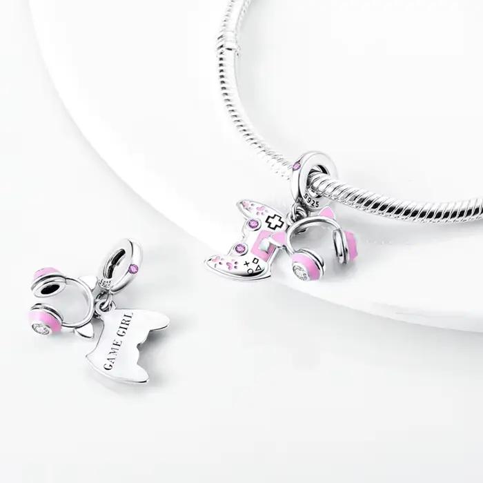 Pendentif en argent sterling 925, perle, bracelet, bijoux, pendentif voyage à Paris