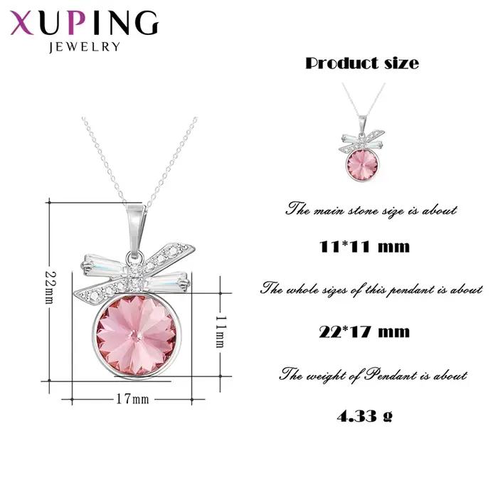 Xuping-Collier pendentif en cristal plaqué rhodium pour femme, bijoux élégants, offre spéciale, 40214