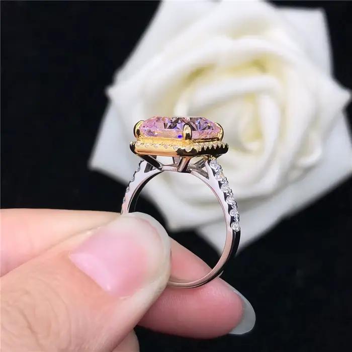 Bague en or blanc massif 14 carats pour femme, diamant Pinky léger 5CT, fiançailles originales, beaux bijoux de fête, brillant pour toujours