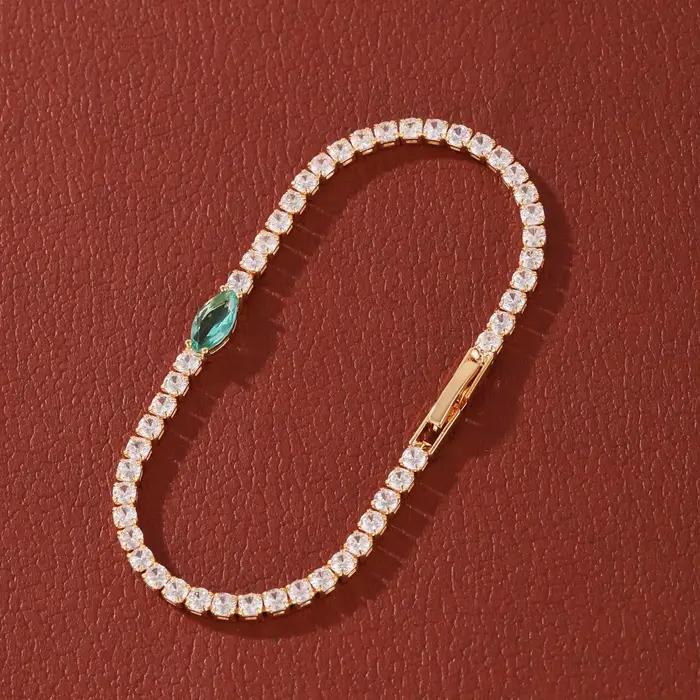 Bracelet tennis en zircone de bonne qualité pour femme, bracelet tendance hip-hop en cristal pour adolescente, chaîne pour la main, bijoux de mariage