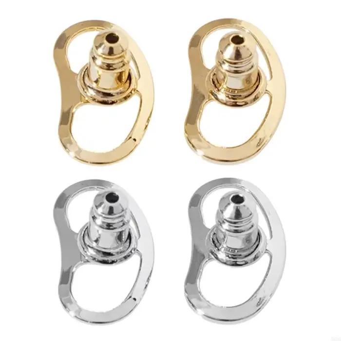 Grandes boucles d'oreilles en métal, 4 pièces