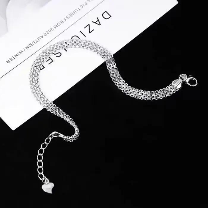 Offre spéciale 925 Bracelets en argent sterling chaîne en maille pour femmes hommes mariage dame Noble jolis bijoux mode belle chaîne 20 cm 8 pouces