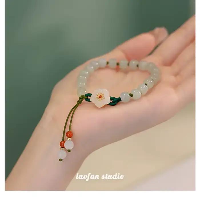 Bracelet de fleurs d'agate Hetian naturel, pierre précieuse exquise, bijoux de mode sexy pour jeunes filles, cadeaux de vacances les plus connus, diversifier