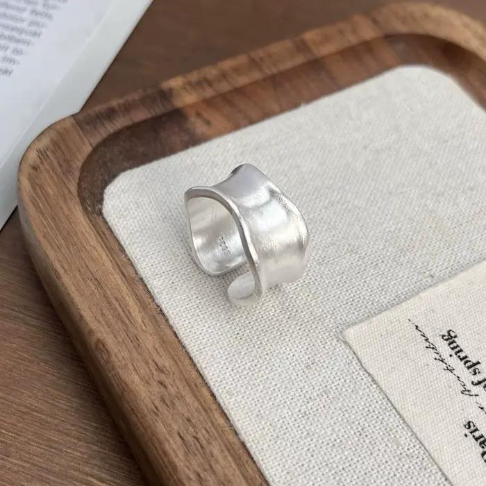 Bagues en argent Sterling 925 pour femmes et hommes, large bague faite à la main, bijoux de fête minimalistes pour Couple, cadeau pour prévenir les allergies
