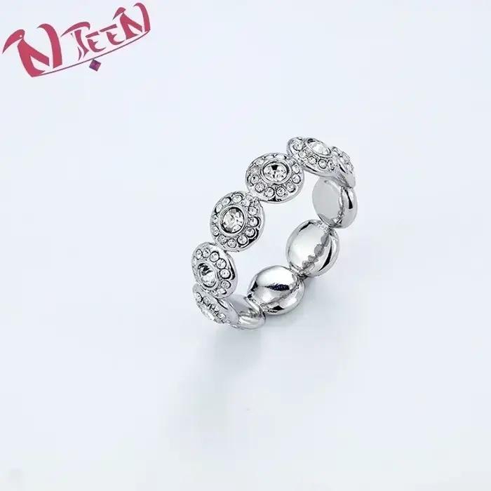 Parure de bijoux pour femme de qualité supérieure 2026, Série Angélique, Bijoux ronds entièrement sertis de diamants, Affichant une élégance noble, Idéale pour les soirées