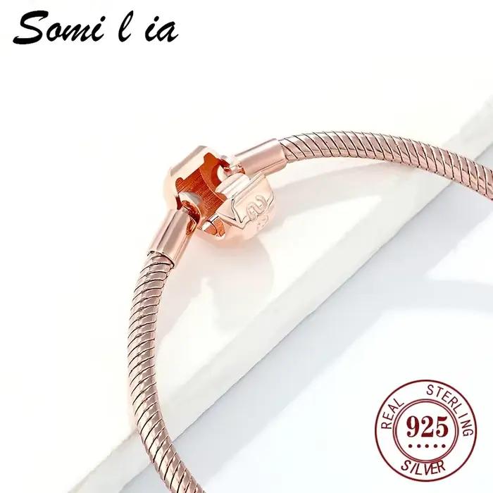 SOMILIA-925 – bracelet en argent sterling 925 pour femmes, en forme de serpent, original, à faire soi-même, bijoux exquis, série de cadeaux pour la saint-valentin