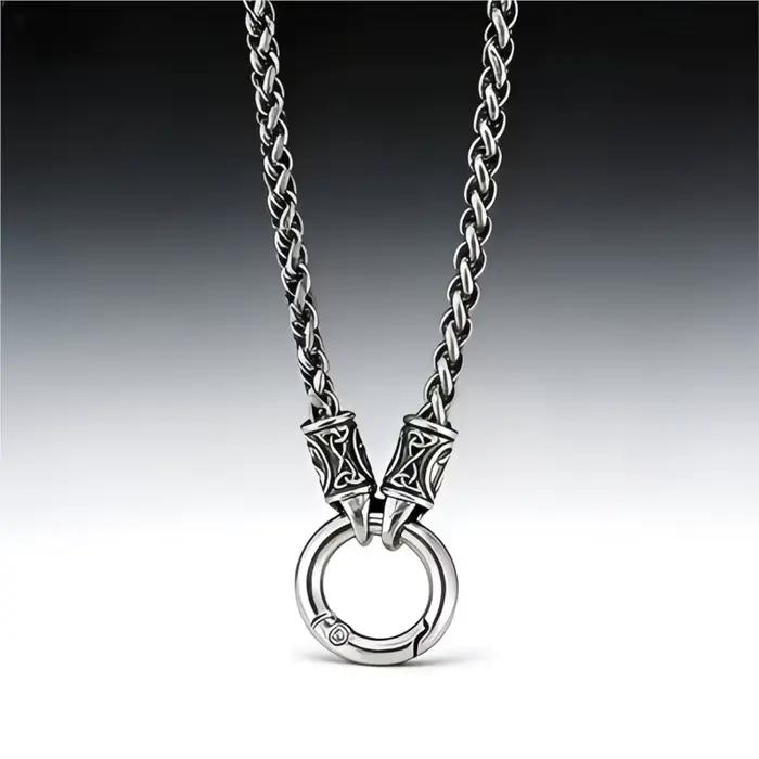 Collier vintage en chaîne os de dragon pour femme, pendentif cercle simple et tendance, bijoux de rue, cadeaux