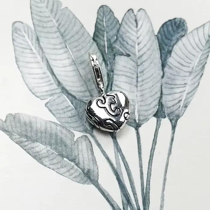 Ornement coeur pendentif balancent breloque femmes cadeau romantique nouveau 925 en argent Sterling bijoux fins