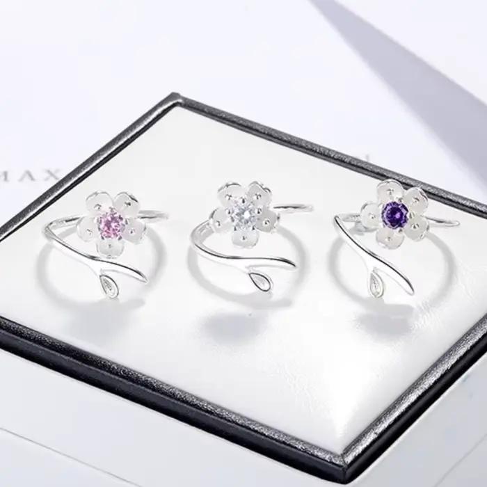 Nouvelle bague en argent 925, magnifique fleur pour femme, bijoux de mariage en argent sterling, fiançailles, zircon 5A, cadeaux, bague de fête tendance
